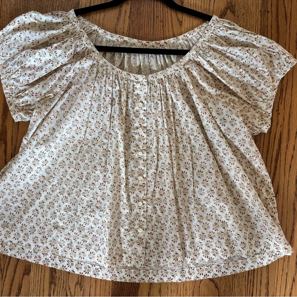Doen Floral Print Cream Blouse